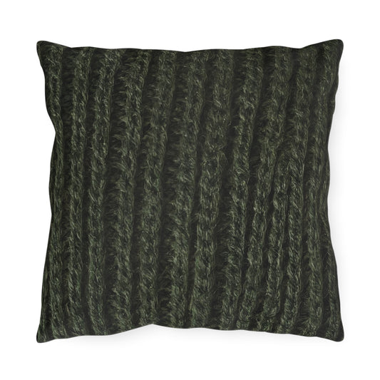 Forest Green Knit Cottage Textured Outdoor Pillow