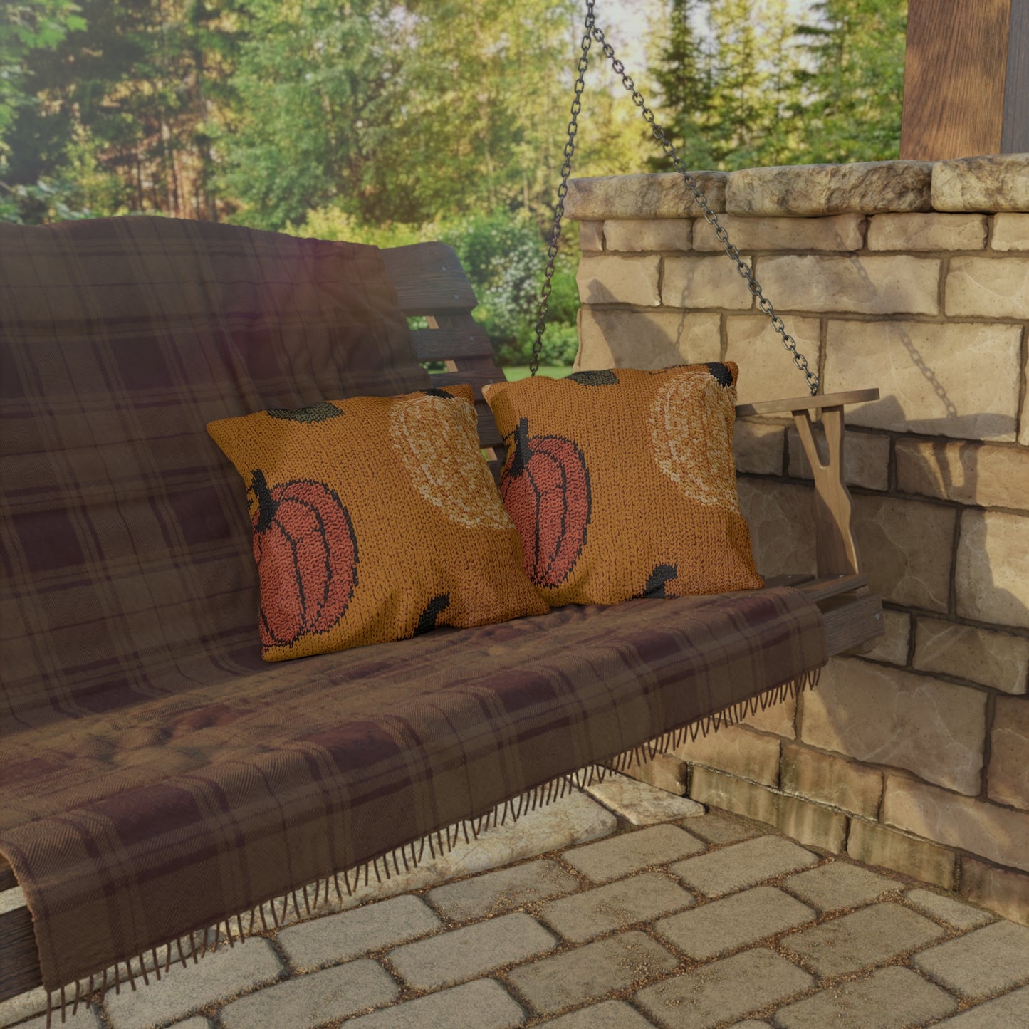 Autumn Pumpkin Spice Outdoor Pillow