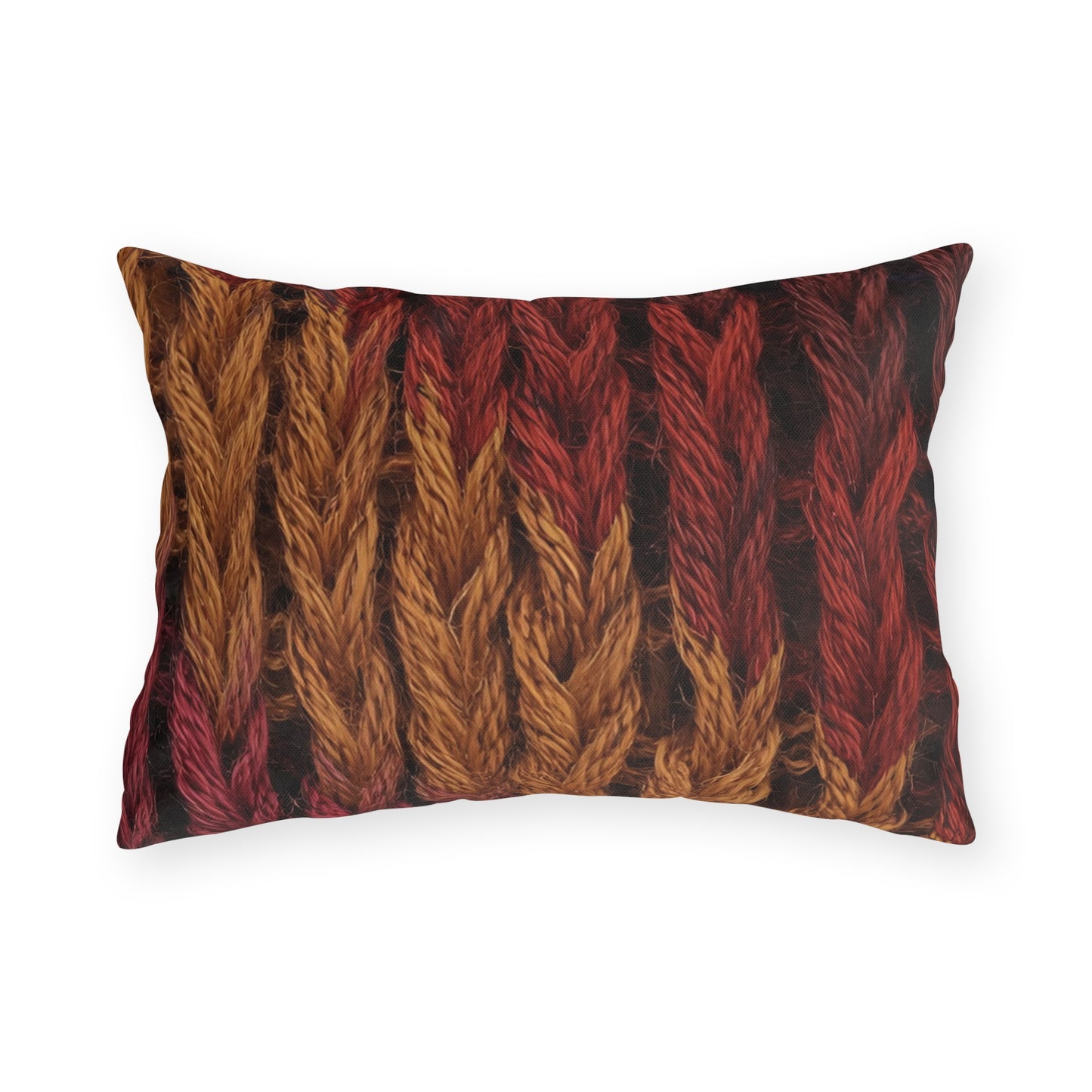 Cozy Fall Knit Square Outdoor Pillow