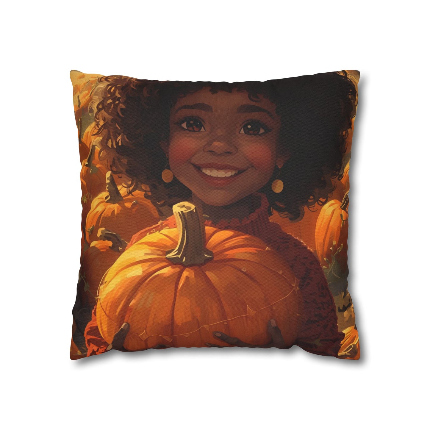 Autumn Afro Girl Harvest Pillowcase