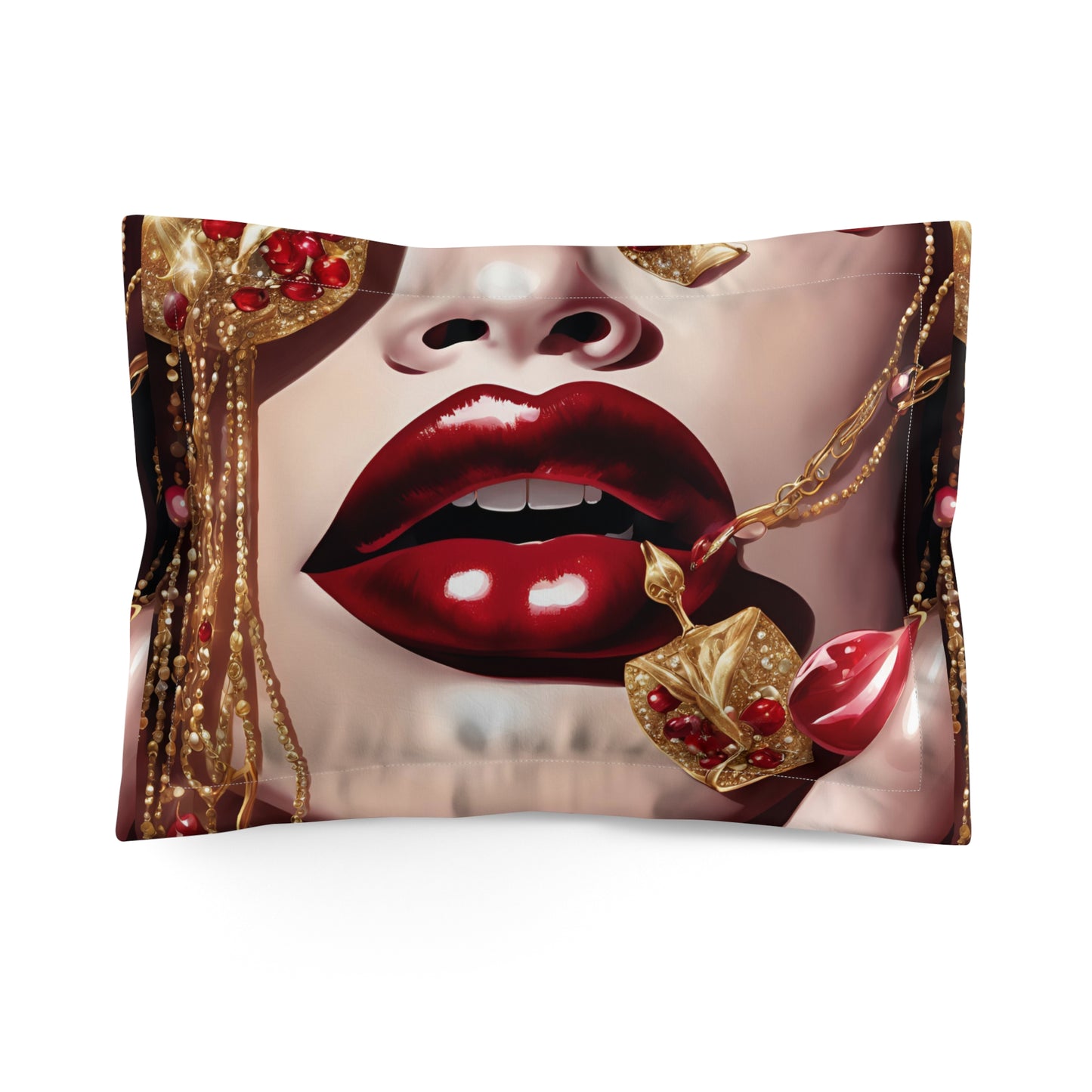 Gold Cherry Daydream Microfiber Pillow Sham