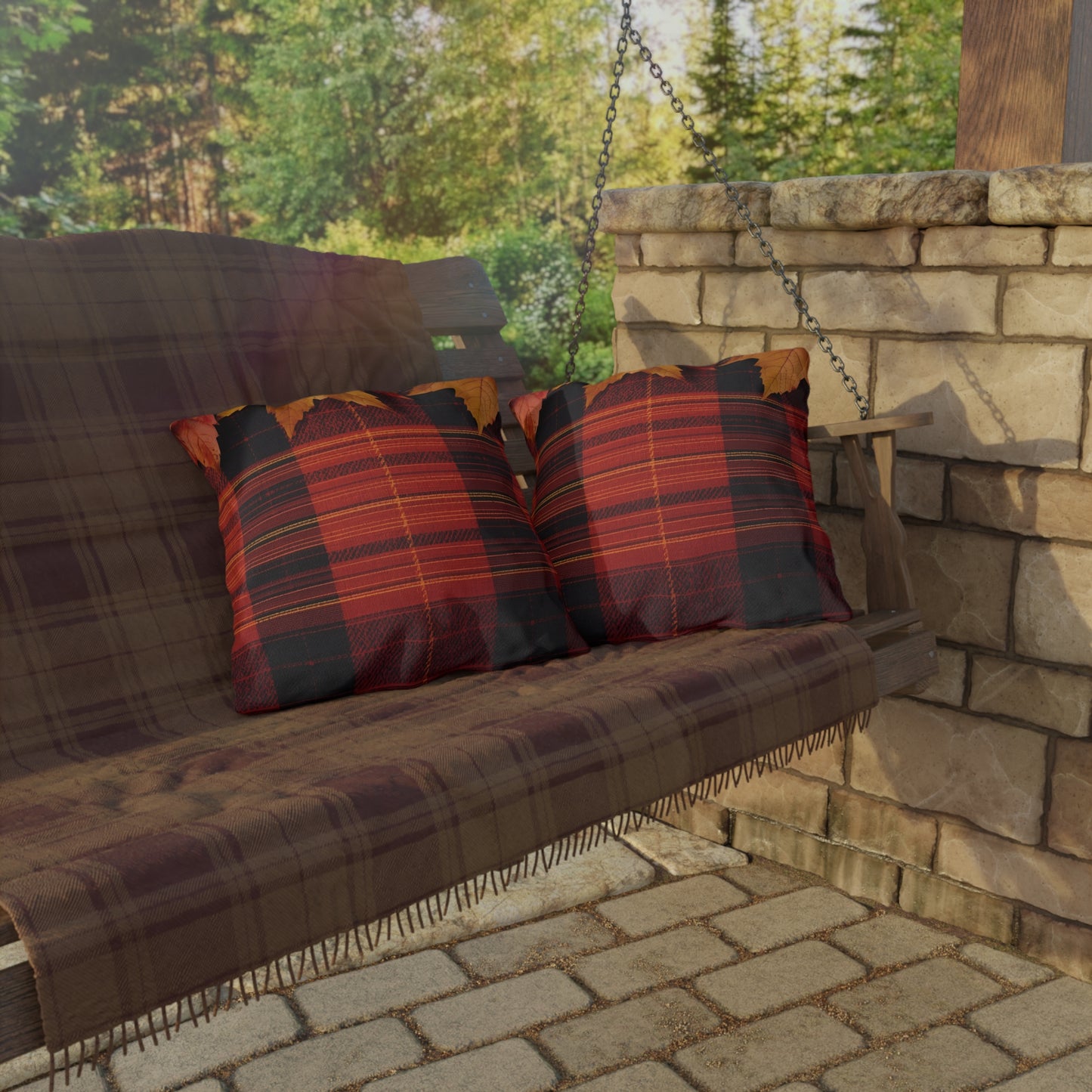 Autumn Plaid Outdoor Pillow