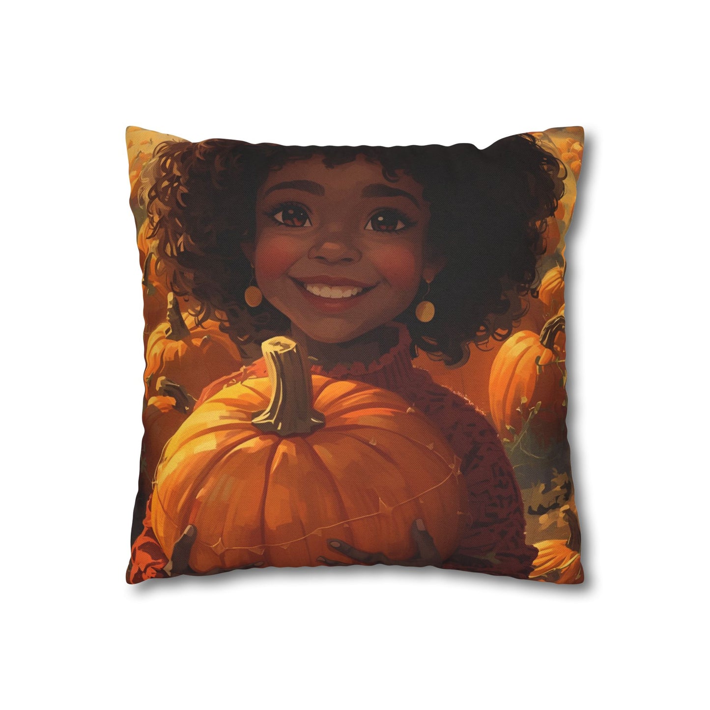 Autumn Afro Girl Harvest Pillowcase
