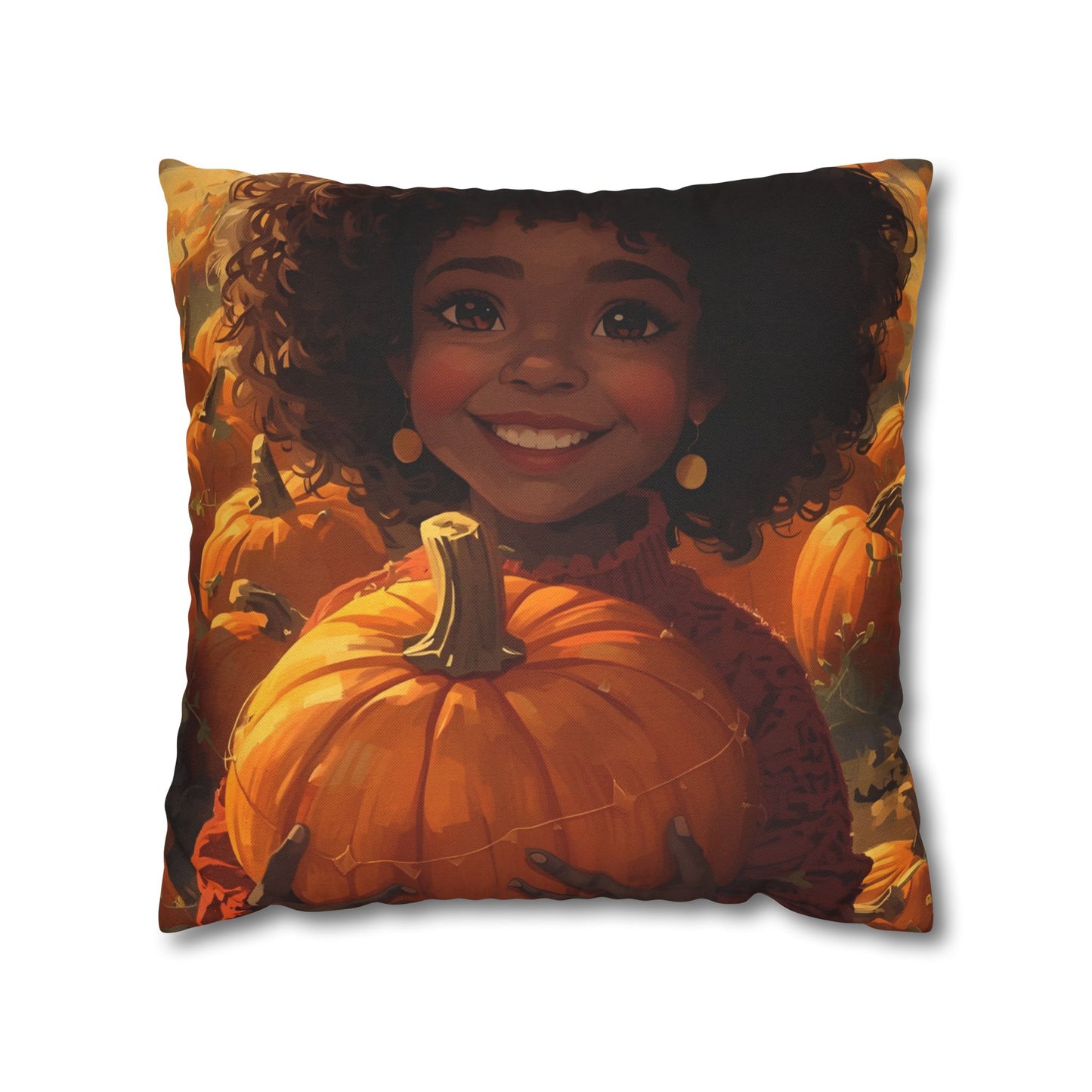 Autumn Afro Girl Harvest Pillowcase