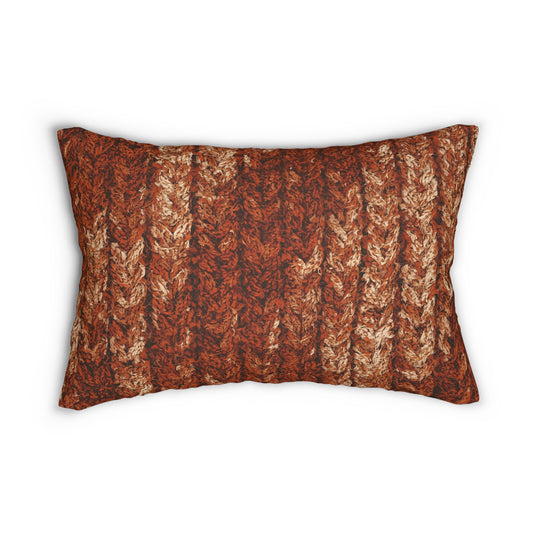 Autumn Knit Pattern Lumbar Pillow