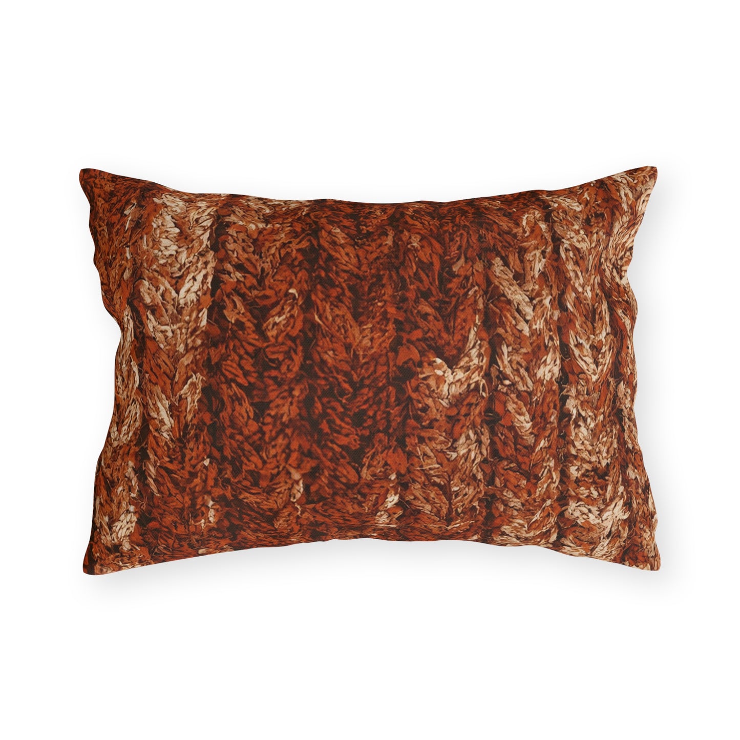 Autumn Knit Pattern Outdoor Pillows