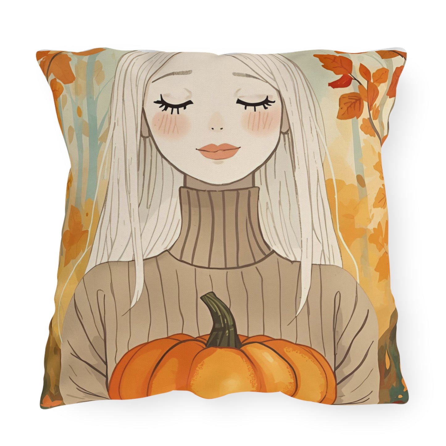 Blonde Autumn Outdoor Pillows