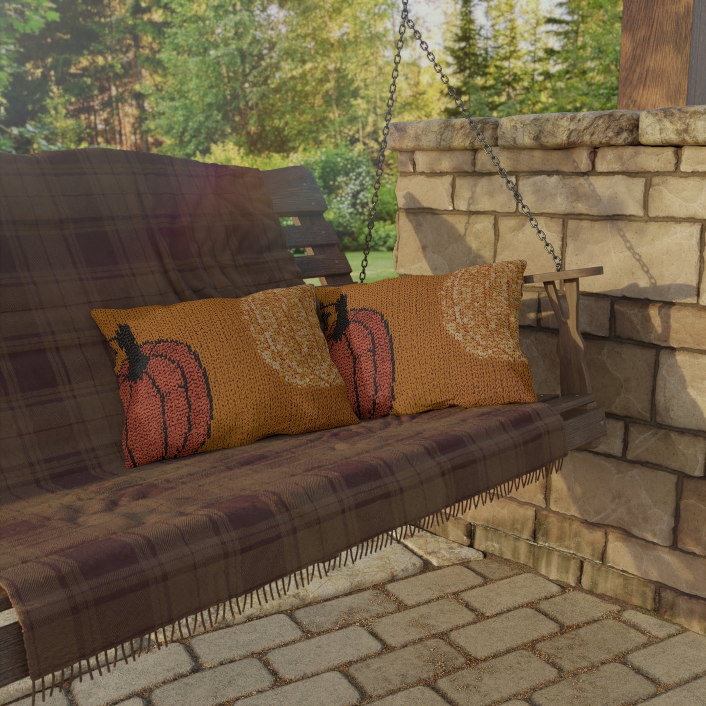 Autumn Pumpkin Spice Outdoor Pillow