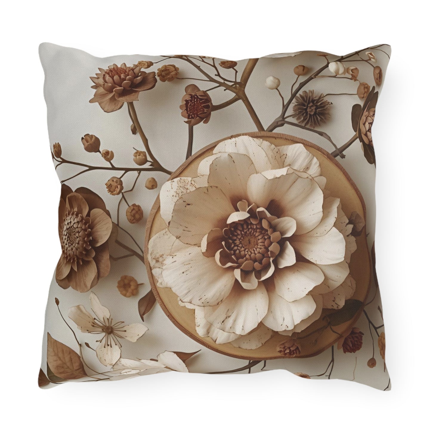 Vintage Floral Outdoor Pillow