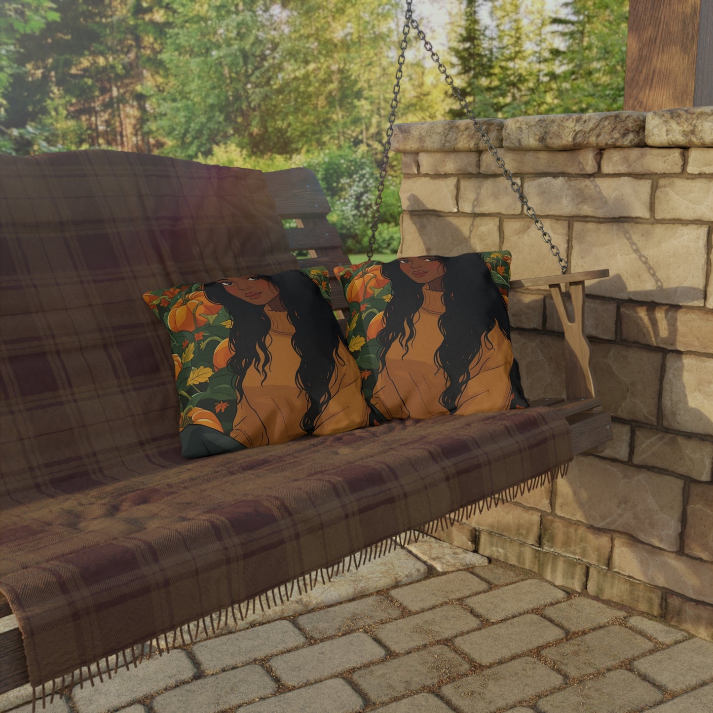 Autumn Charm Lumbar Outdoor Pillows