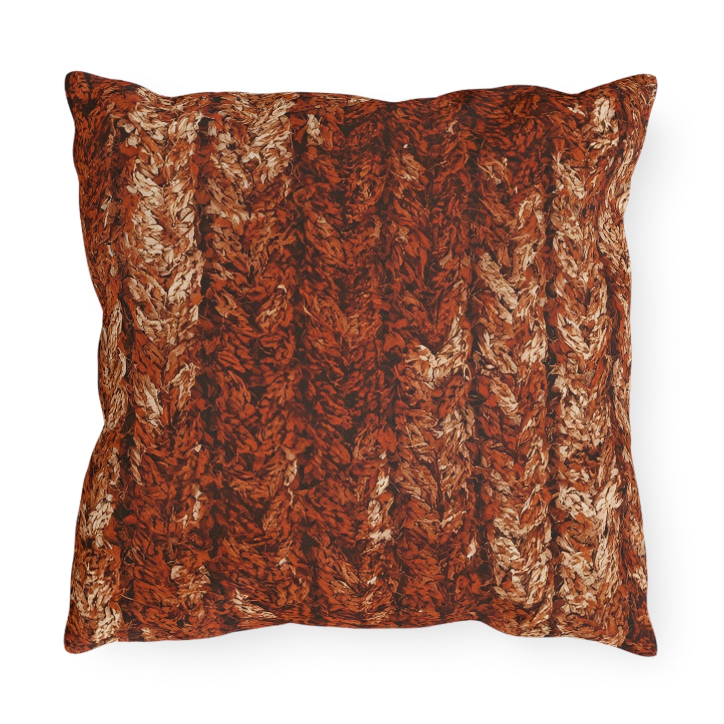 Autumn Knit Pattern Outdoor Pillows