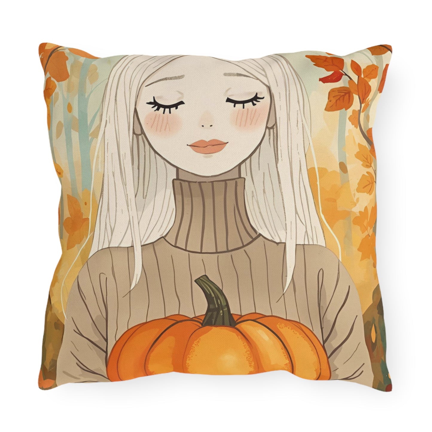 Blonde Autumn Outdoor Pillows