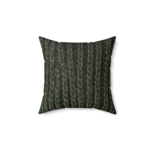 Forest Green Knit Cottage Textured Pillow