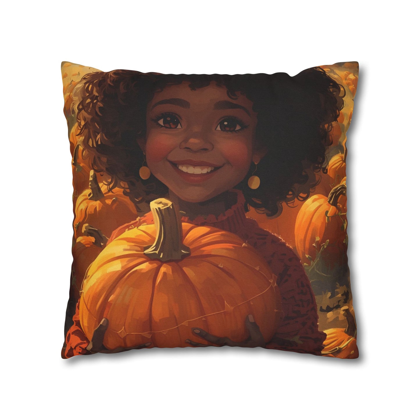 Autumn Afro Girl Harvest Pillowcase