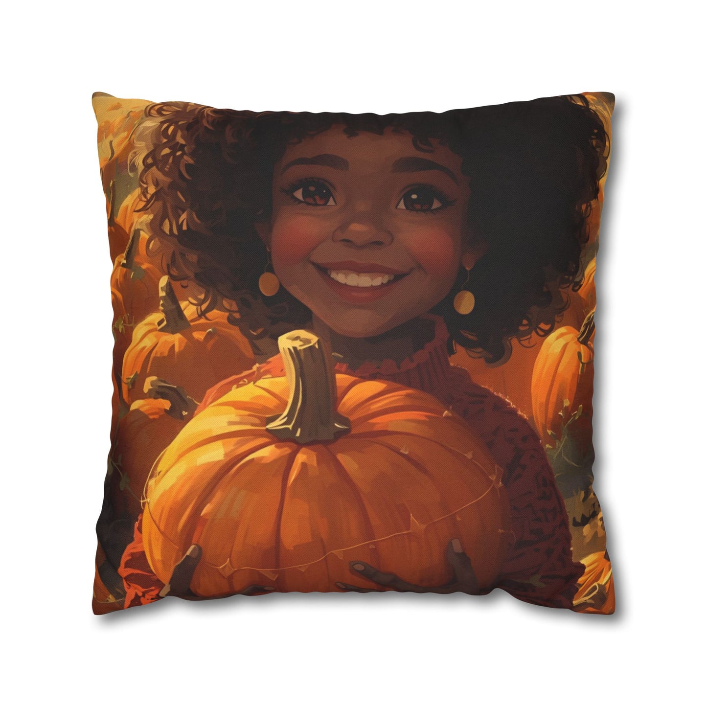 Autumn Afro Girl Harvest Pillowcase