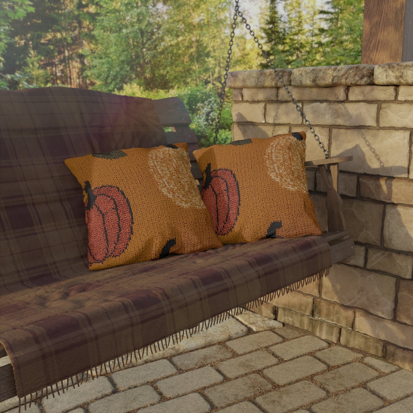 Autumn Pumpkin Spice Outdoor Pillow