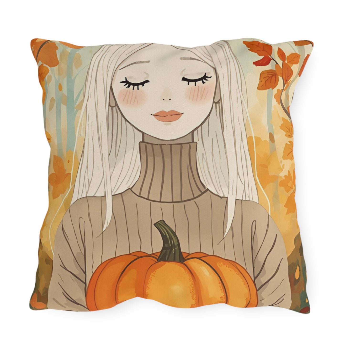 Blonde Autumn Outdoor Pillows
