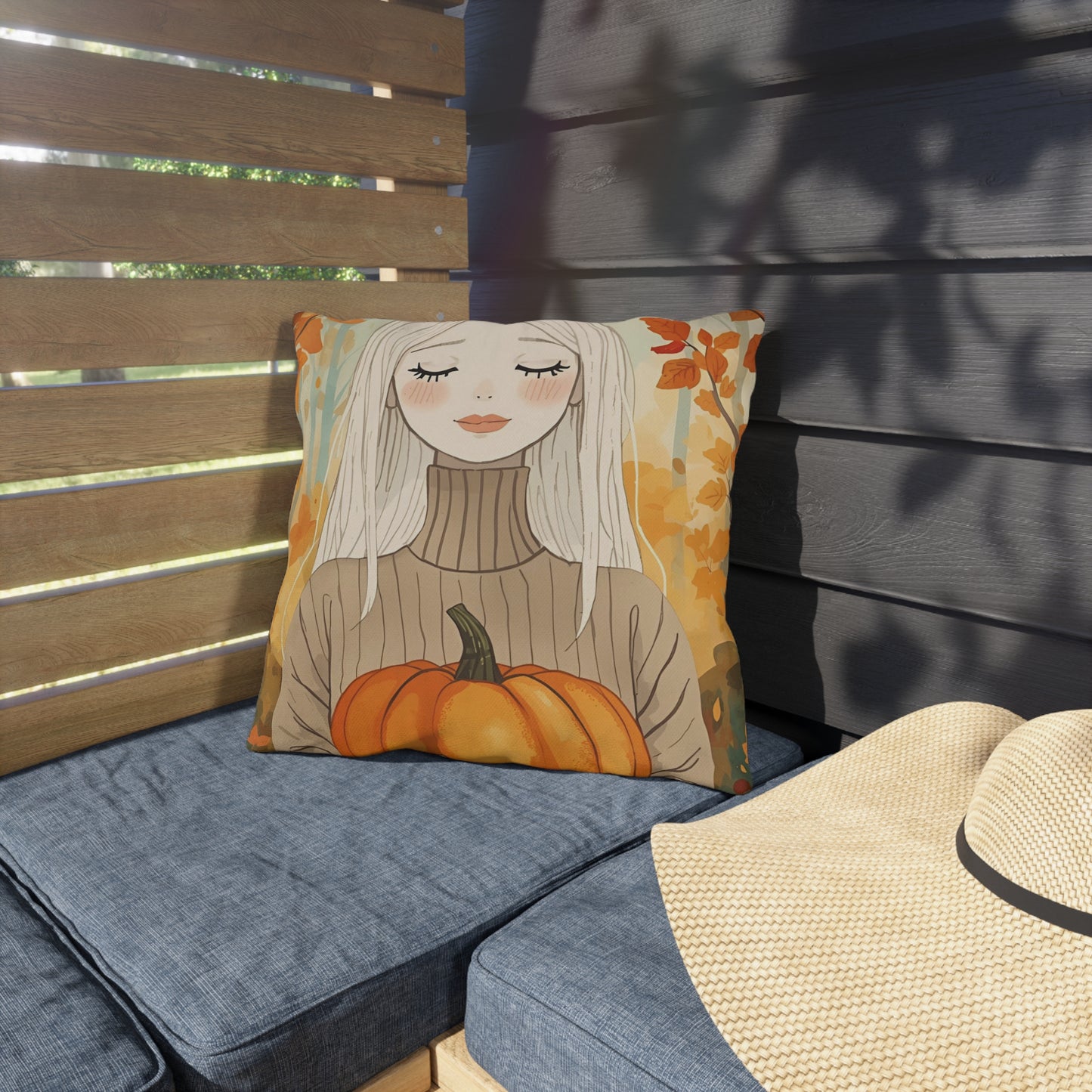 Blonde Autumn Outdoor Pillows