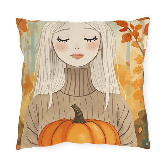 Blonde Autumn Outdoor Pillows