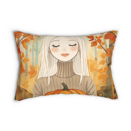 Blonde Autumn Vibes Lumbar Pillow