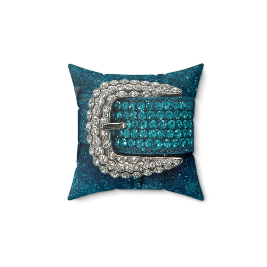 Glamorous Rhinestone Buckle Pillow | Decorative Throw Pillow, Luxury Home Decor, Cubicle Decor, Fashion-Inspired Gift, Book Nookn