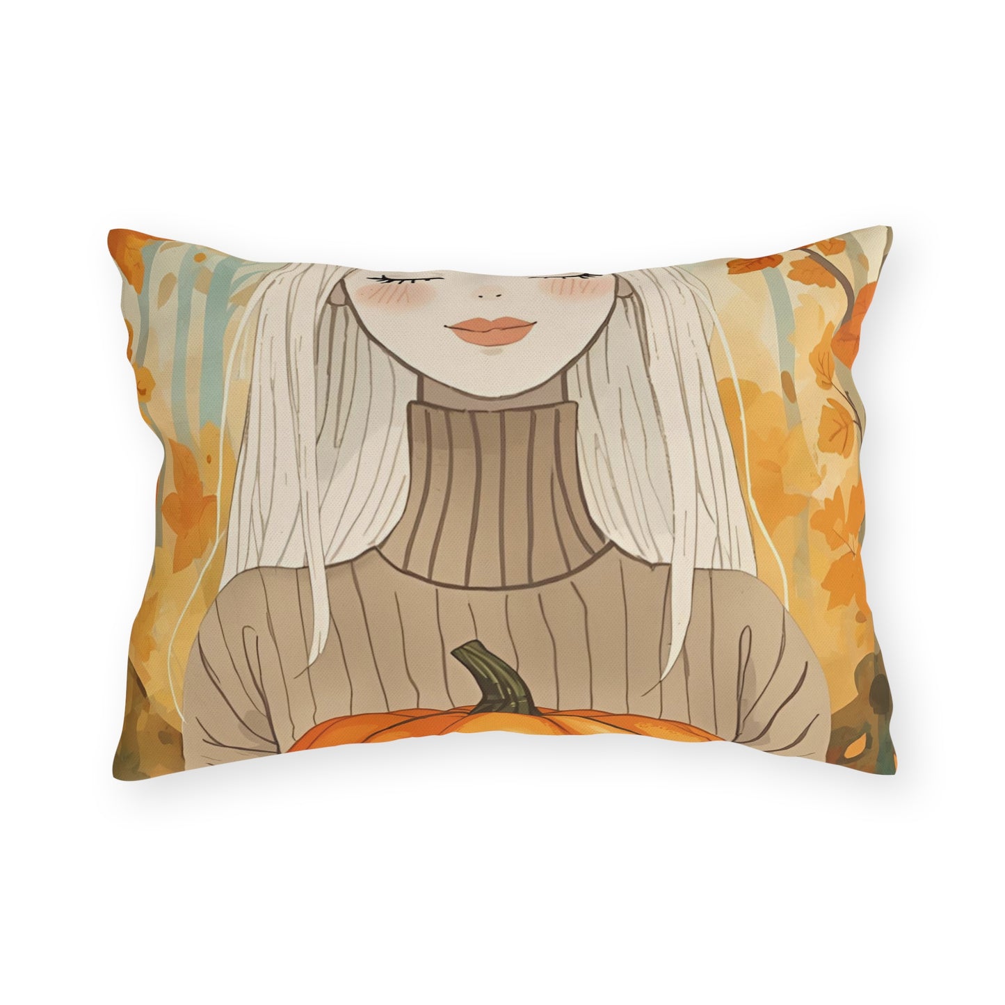 Blonde Autumn Outdoor Pillows