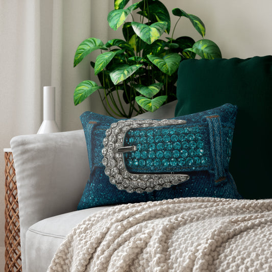 Denim Buckle Lumbar Pillow - Western Chic Pillow