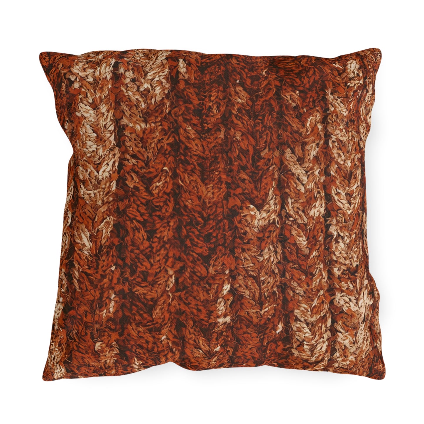 Autumn Knit Pattern Outdoor Pillows