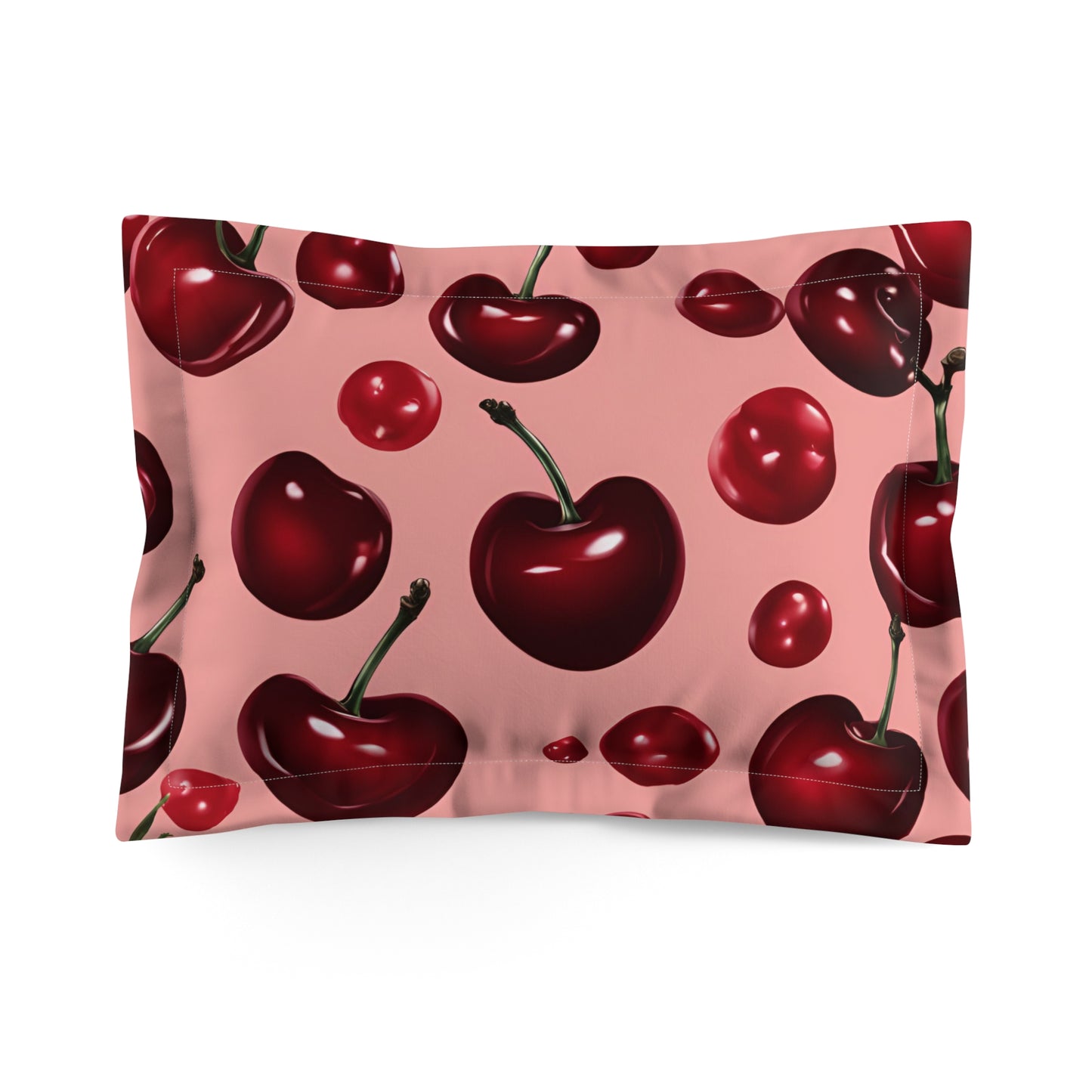Pink Cherries Microfiber Pillow Sham