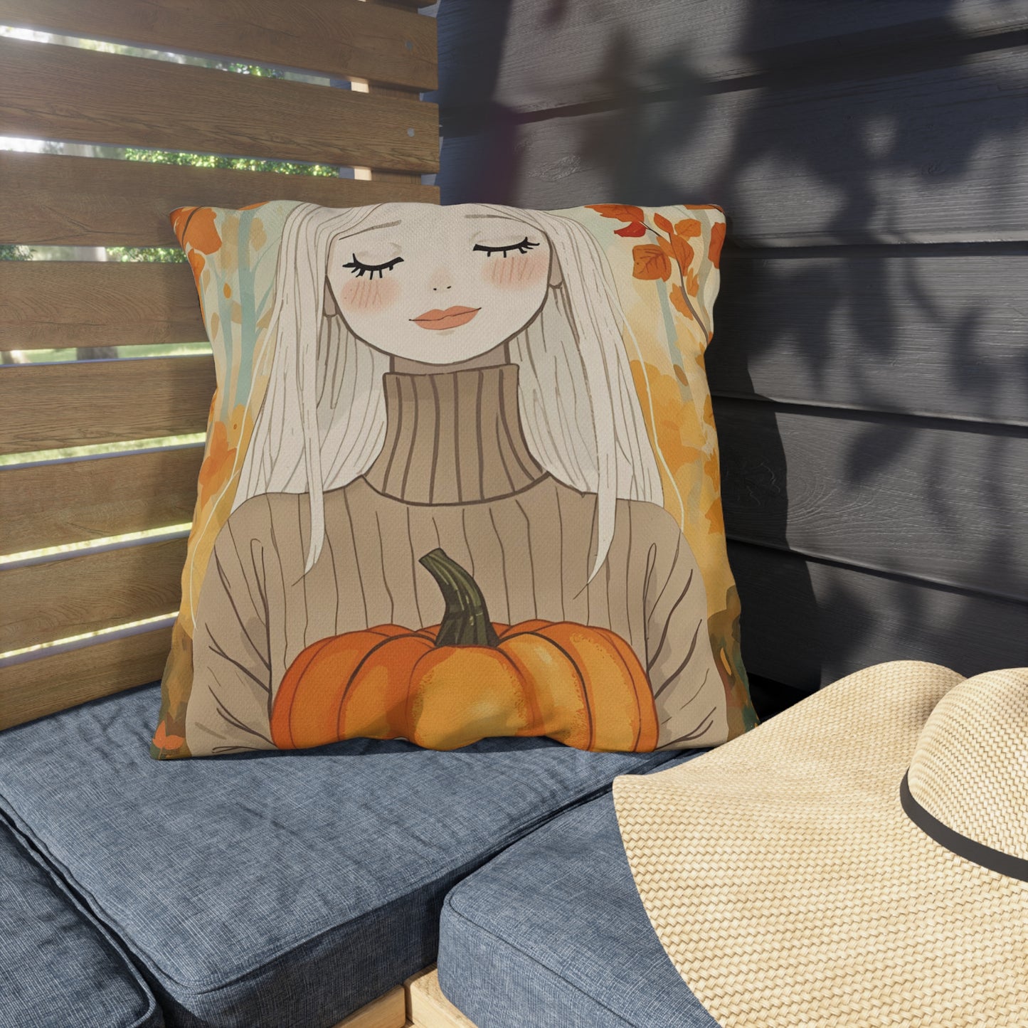 Blonde Autumn Outdoor Pillows