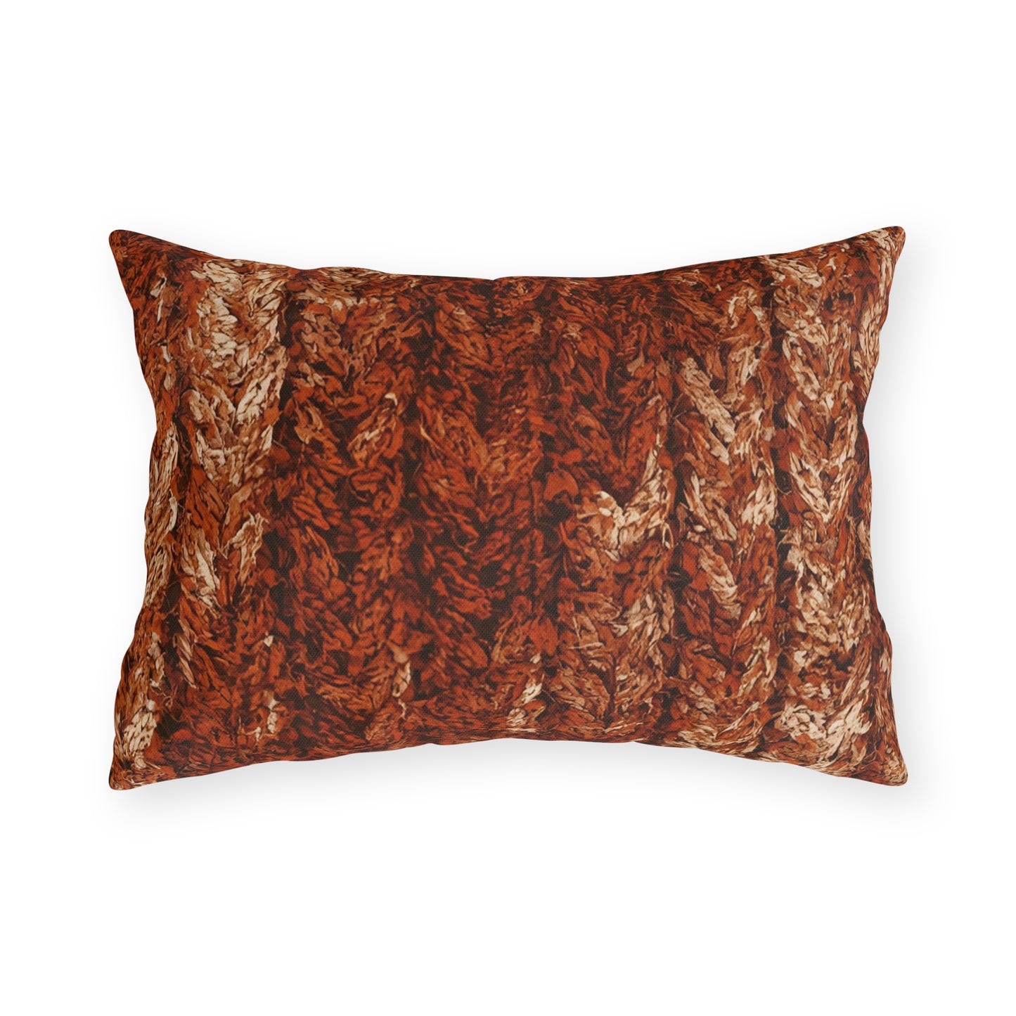 Autumn Knit Pattern Outdoor Pillows