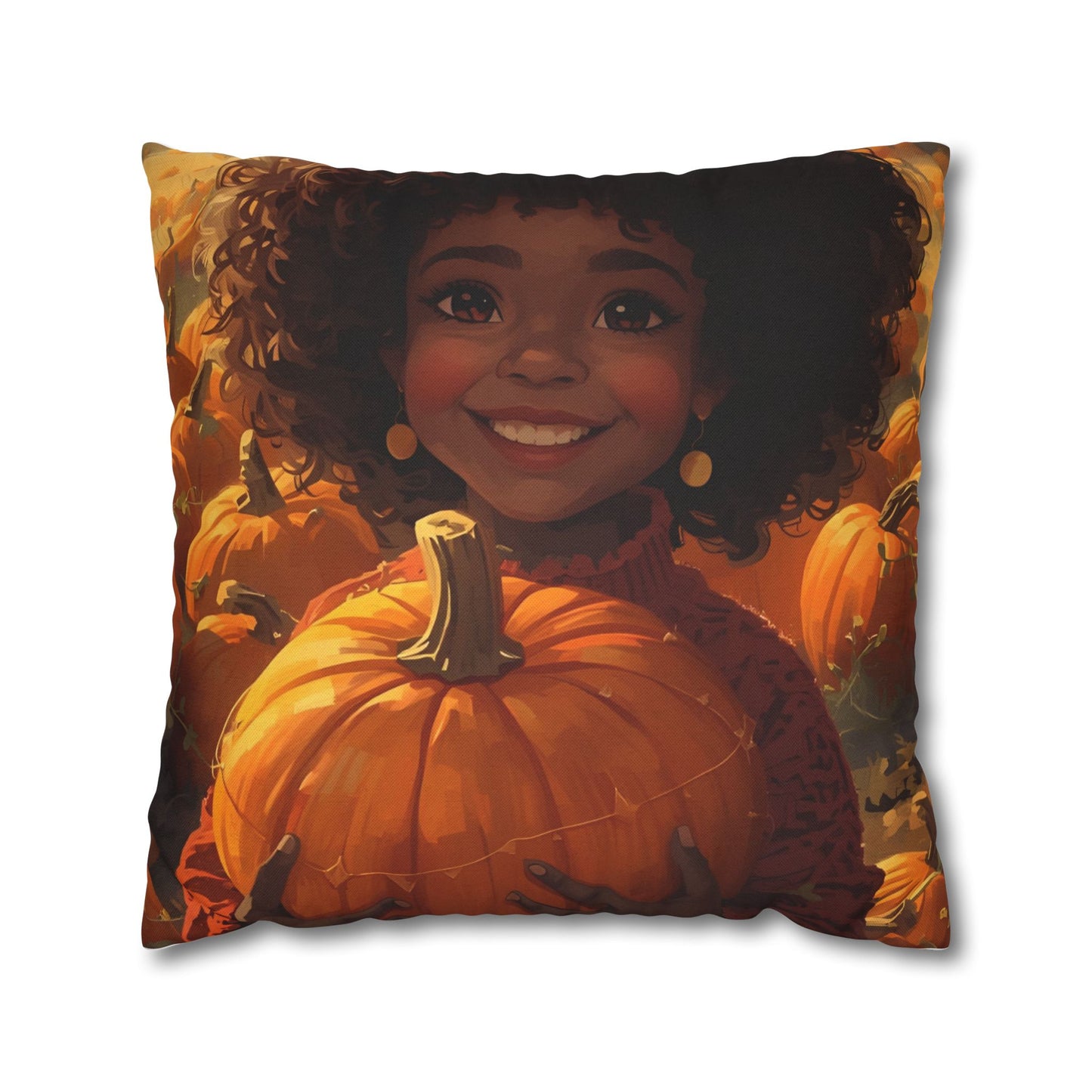 Autumn Afro Girl Harvest Pillowcase