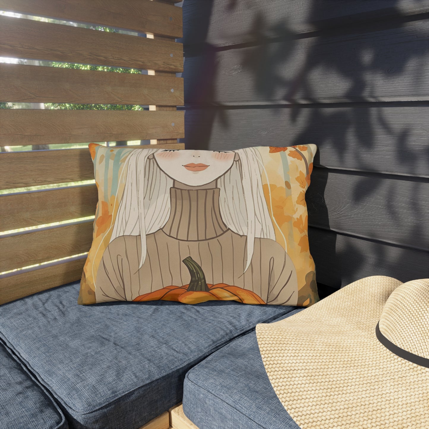 Blonde Autumn Outdoor Pillows