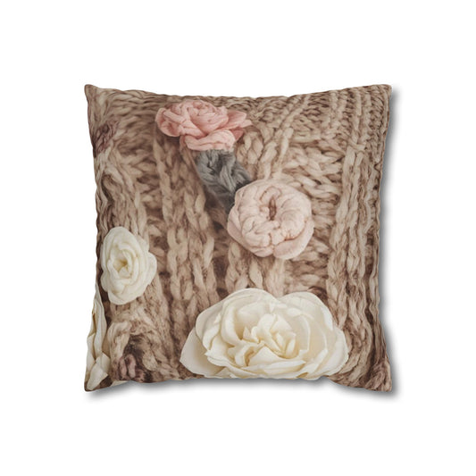Cottage Rose Knit Pillowcase