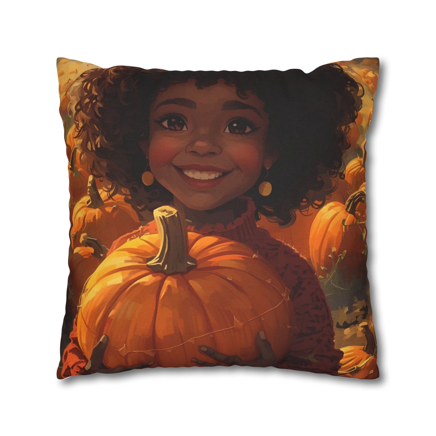 Autumn Afro Girl Harvest Pillowcase