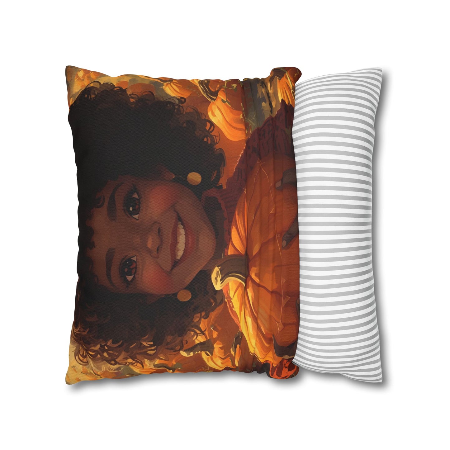 Autumn Afro Girl Harvest Pillowcase