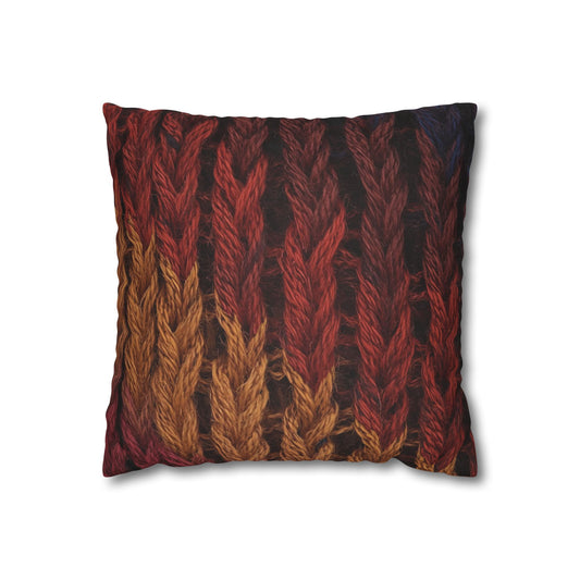 Cozy Fall Knit Square Pillowcase