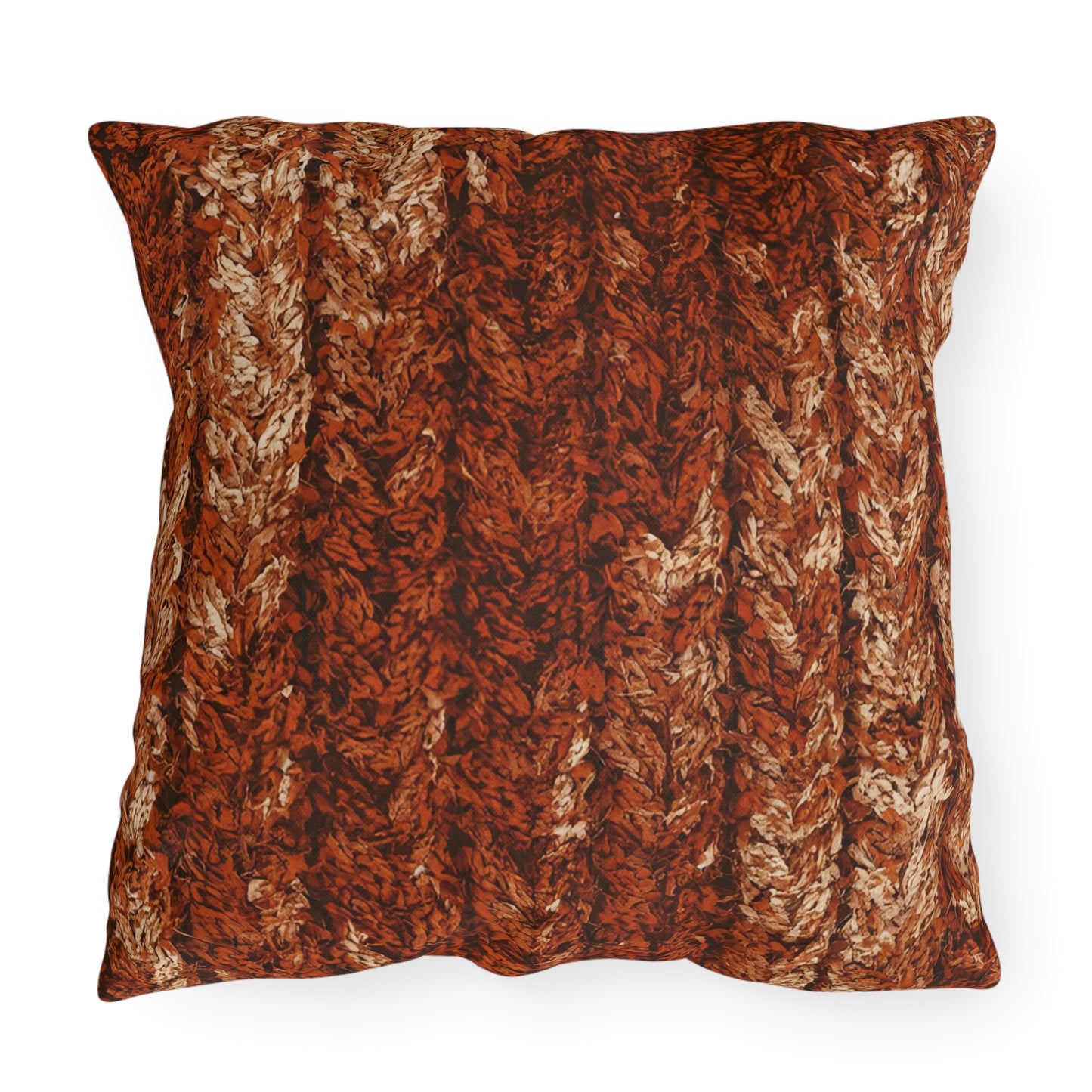 Autumn Knit Pattern Outdoor Pillows