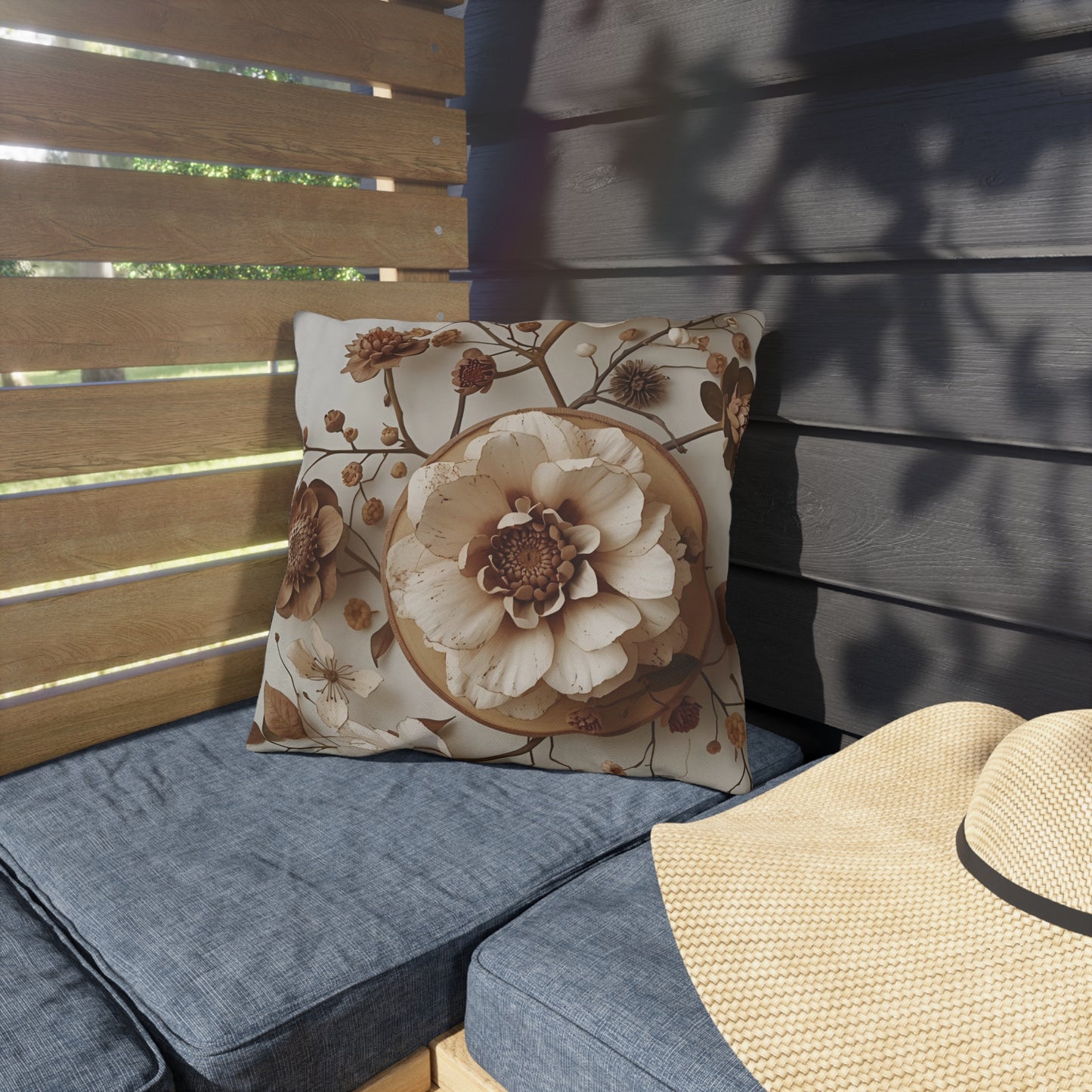 Vintage Floral Outdoor Pillow