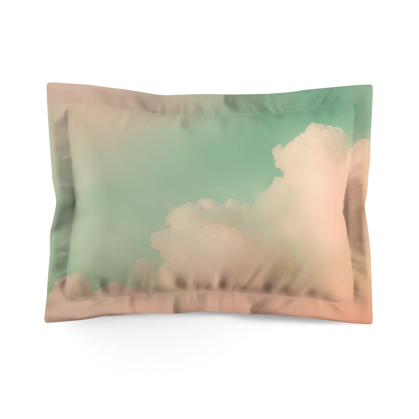 Green Dream Clouds Microfiber Pillow Sham