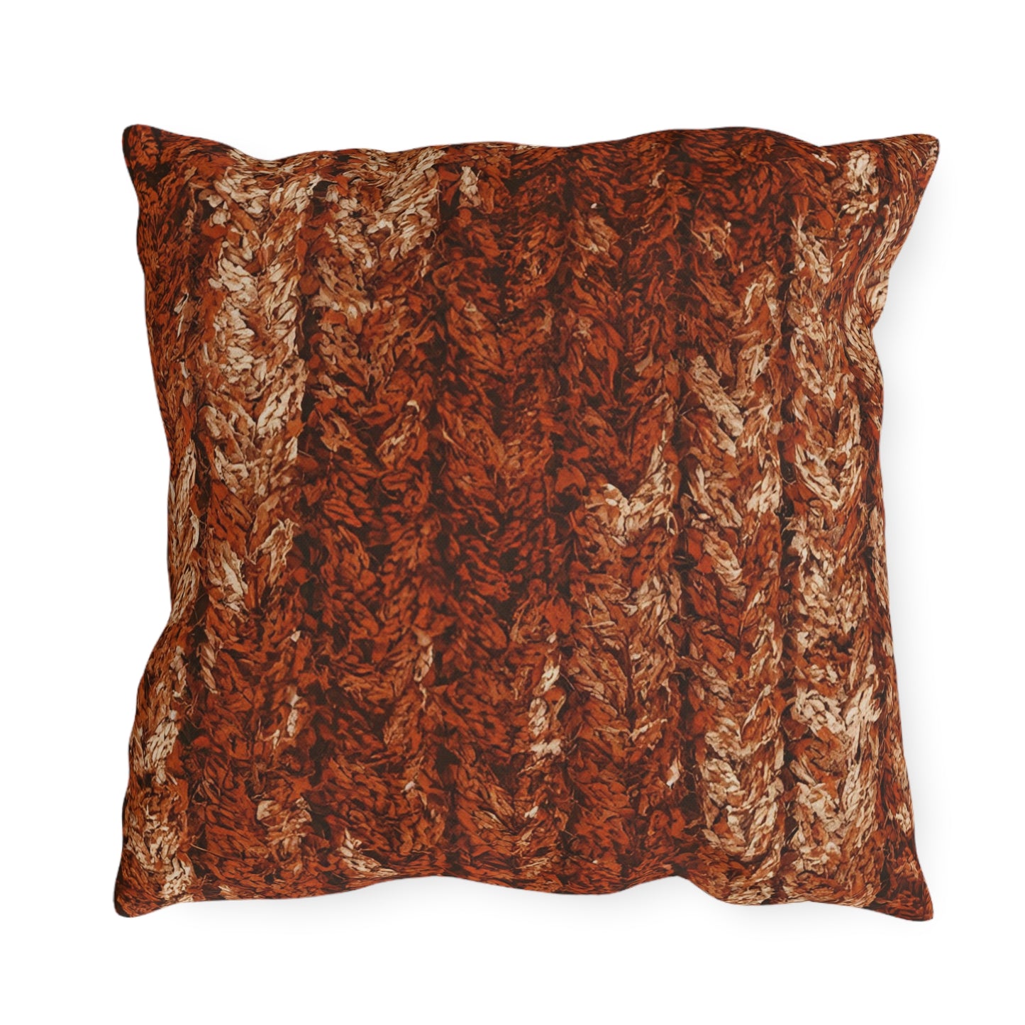 Autumn Knit Pattern Outdoor Pillows