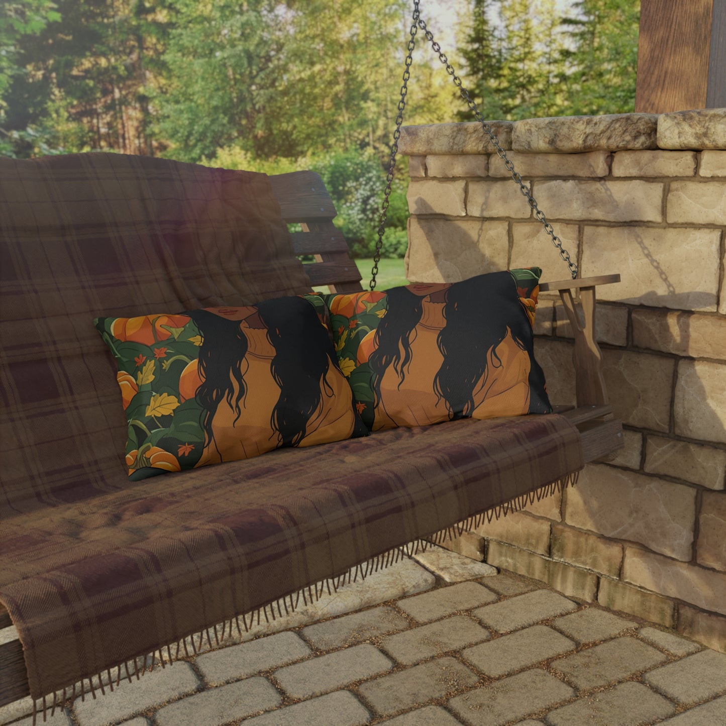 Autumn Charm Lumbar Outdoor Pillows