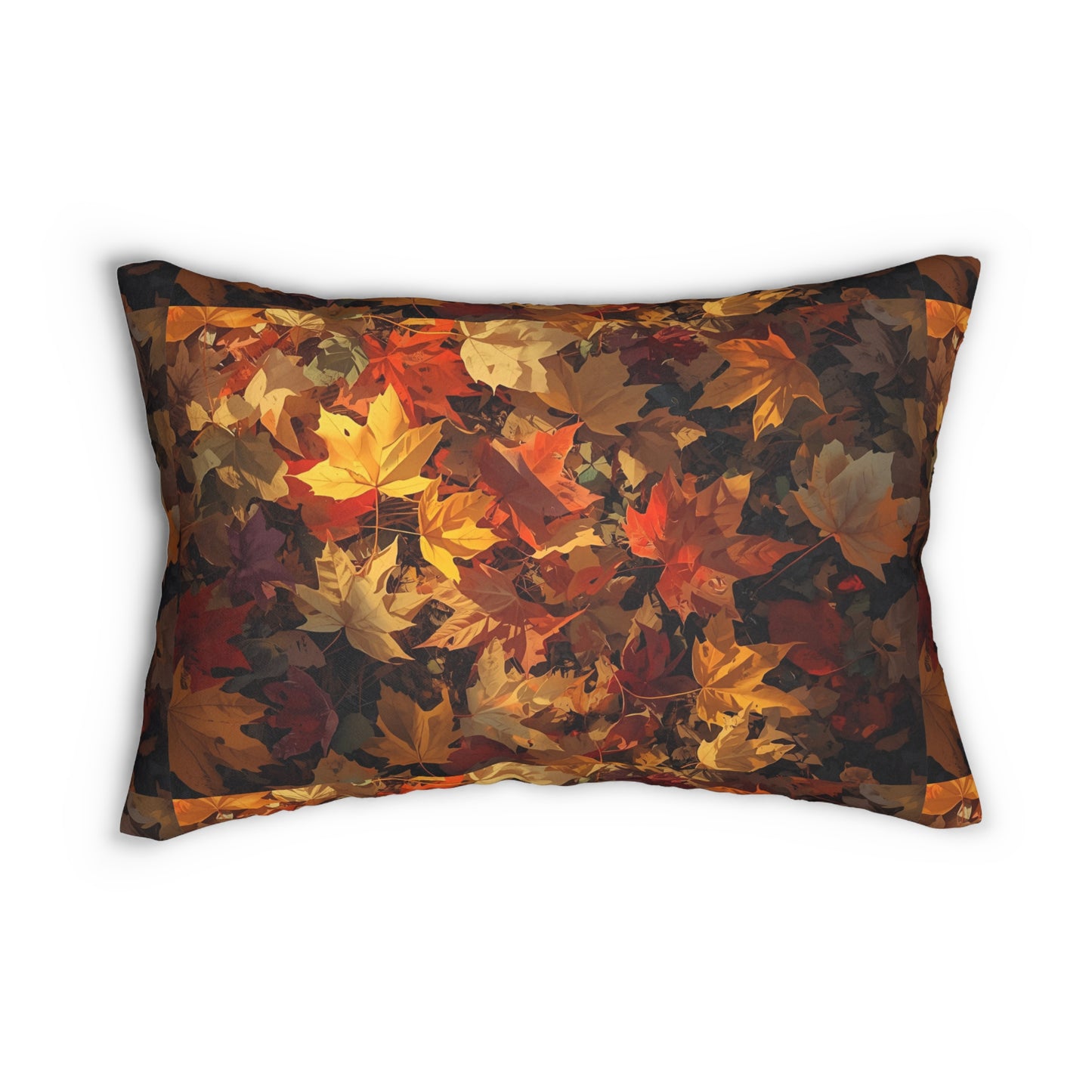 Autumn Leaves Lumbar Pillow Rustic Style Decor