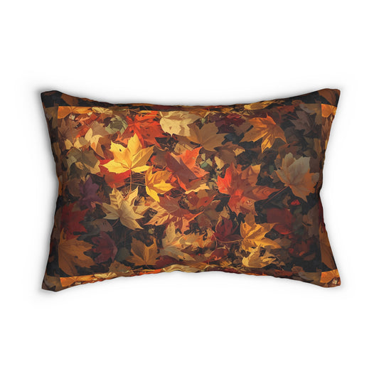 Autumn Leaves Lumbar Pillow Rustic Style Decor