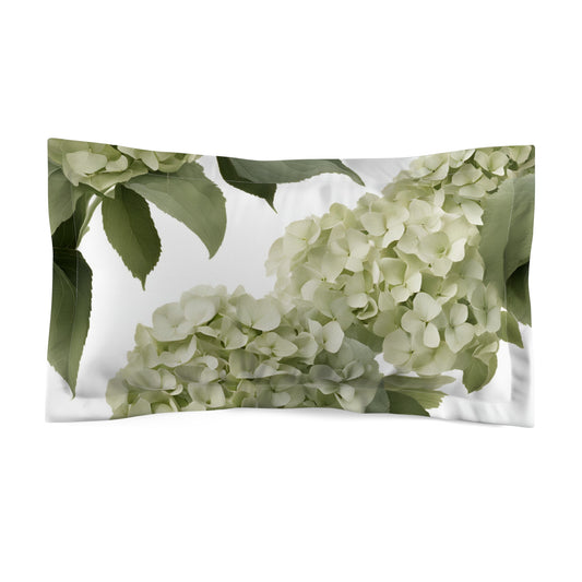 White Hydrangea Microfiber Pillow Sham