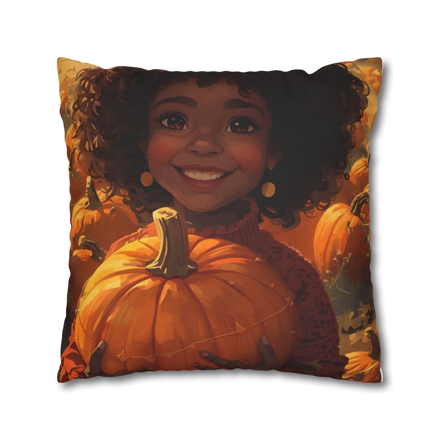 Autumn Afro Girl Harvest Pillowcase