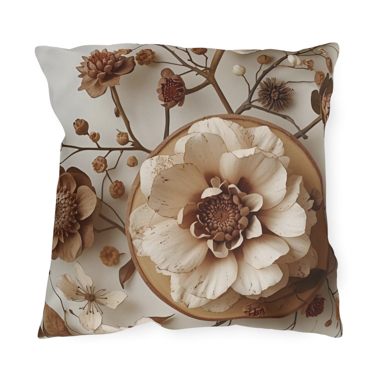 Vintage Floral Outdoor Pillow
