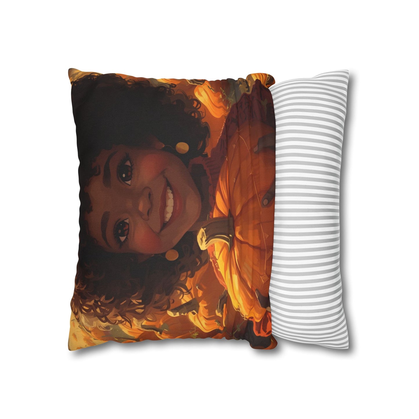 Autumn Afro Girl Harvest Pillowcase