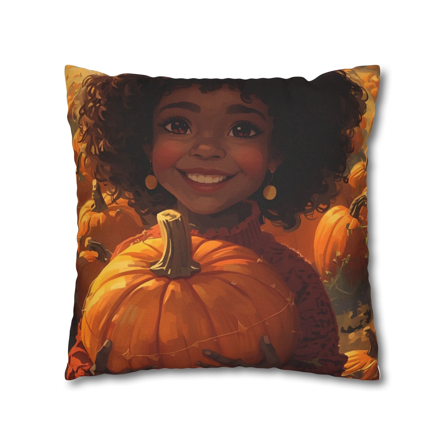 Autumn Afro Girl Harvest Pillowcase