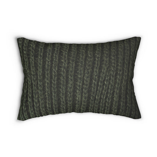 Forest Green Knit Cottage Textured Lumbar Pillow